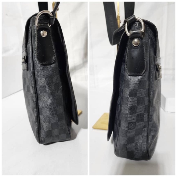 Authentic Louis Vuitton Damier Graphite Renzo Messenger Bag Grey/Black - Picture 5 of 14